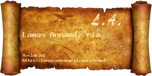 Lamos Annamária névjegykártya